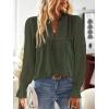 imageBoho Tops for Women V Neck Blouses Flowy Swiss Dot Dressy Casual Lace Womens Long Sleeve Shirts Trendy 2026Green1