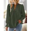 imageBoho Tops for Women V Neck Blouses Flowy Swiss Dot Dressy Casual Lace Womens Long Sleeve Shirts Trendy 2026Green1