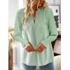 imageBoho Tops for Women V Neck Blouses Flowy Swiss Dot Dressy Casual Lace Womens Long Sleeve Shirts Trendy 2026Light Green
