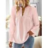imageBoho Tops for Women V Neck Blouses Flowy Swiss Dot Dressy Casual Lace Womens Long Sleeve Shirts Trendy 2026Light Pink