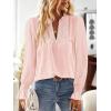 imageBoho Tops for Women V Neck Blouses Flowy Swiss Dot Dressy Casual Lace Womens Long Sleeve Shirts Trendy 2026Light Pink
