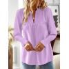 imageBoho Tops for Women V Neck Blouses Flowy Swiss Dot Dressy Casual Lace Womens Long Sleeve Shirts Trendy 2026Light Purple