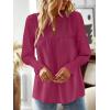 imageBoho Tops for Women V Neck Blouses Flowy Swiss Dot Dressy Casual Lace Womens Long Sleeve Shirts Trendy 2026Magenta