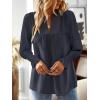 imageBoho Tops for Women V Neck Blouses Flowy Swiss Dot Dressy Casual Lace Womens Long Sleeve Shirts Trendy 2026Navy Blue