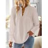 imageBoho Tops for Women V Neck Blouses Flowy Swiss Dot Dressy Casual Lace Womens Long Sleeve Shirts Trendy 2026Oatmeal