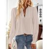 imageBoho Tops for Women V Neck Blouses Flowy Swiss Dot Dressy Casual Lace Womens Long Sleeve Shirts Trendy 2026Oatmeal