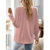 imageBoho Tops for Women V Neck Blouses Flowy Swiss Dot Dressy Casual Lace Womens Long Sleeve Shirts Trendy 2026Pink