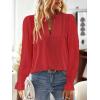 imageBoho Tops for Women V Neck Blouses Flowy Swiss Dot Dressy Casual Lace Womens Long Sleeve Shirts Trendy 2026Red