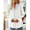 imageBoho Tops for Women V Neck Blouses Flowy Swiss Dot Dressy Casual Lace Womens Long Sleeve Shirts Trendy 2026White