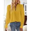 imageBoho Tops for Women V Neck Blouses Flowy Swiss Dot Dressy Casual Lace Womens Long Sleeve Shirts Trendy 2026Yellow