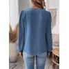imageWomens Tops Swiss Dot Boho Long Sleeve Shirts V Neck Casual Chiffon Blouses Flowy Lace Hem Cute Clothing Trendy 2026Blue