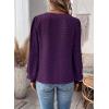 imageWomens Tops Swiss Dot Boho Long Sleeve Shirts V Neck Casual Chiffon Blouses Flowy Lace Hem Cute Clothing Trendy 2026Dark Purple