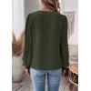 imageWomens Tops Swiss Dot Boho Long Sleeve Shirts V Neck Casual Chiffon Blouses Flowy Lace Hem Cute Clothing Trendy 2026Green1