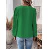 imageWomens Tops Swiss Dot Boho Long Sleeve Shirts V Neck Casual Chiffon Blouses Flowy Lace Hem Cute Clothing Trendy 2026Kelly Green