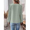 imageWomens Tops Swiss Dot Boho Long Sleeve Shirts V Neck Casual Chiffon Blouses Flowy Lace Hem Cute Clothing Trendy 2026Light Green