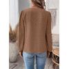 imageWomens Tops Swiss Dot Boho Long Sleeve Shirts V Neck Casual Chiffon Blouses Flowy Lace Hem Cute Clothing Trendy 2026Mocha