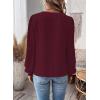 imageWomens Tops Swiss Dot Boho Long Sleeve Shirts V Neck Casual Chiffon Blouses Flowy Lace Hem Cute Clothing Trendy 2026Mulberry