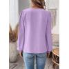 imageWomens Tops Swiss Dot Boho Long Sleeve Shirts V Neck Casual Chiffon Blouses Flowy Lace Hem Cute Clothing Trendy 2026Purple