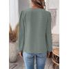 imageWomens Tops Swiss Dot Boho Long Sleeve Shirts V Neck Casual Chiffon Blouses Flowy Lace Hem Cute Clothing Trendy 2026Sage Green