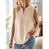 imageFalechay Womens Summer Tops V Neck Blouses for Women Boho Clothing Dressy Casual Flowy Lace Sleeveless Shirts TanktopsApricot