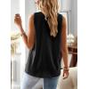 imageFalechay Womens Summer Tops V Neck Blouses for Women Boho Clothing Dressy Casual Flowy Lace Sleeveless Shirts TanktopsBlack