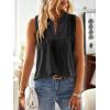 imageFalechay Womens Summer Tops V Neck Blouses for Women Boho Clothing Dressy Casual Flowy Lace Sleeveless Shirts TanktopsBlack