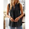 imageFalechay Womens Summer Tops V Neck Blouses for Women Boho Clothing Dressy Casual Flowy Lace Sleeveless Shirts TanktopsBlack