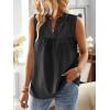 imageFalechay Womens Summer Tops V Neck Blouses for Women Boho Clothing Dressy Casual Flowy Lace Sleeveless Shirts TanktopsBlack