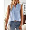 imageFalechay Womens Summer Tops V Neck Blouses for Women Boho Clothing Dressy Casual Flowy Lace Sleeveless Shirts TanktopsBlue
