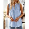imageFalechay Womens Summer Tops V Neck Blouses for Women Boho Clothing Dressy Casual Flowy Lace Sleeveless Shirts TanktopsBlue