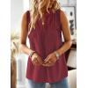 imageFalechay Womens Summer Tops V Neck Blouses for Women Boho Clothing Dressy Casual Flowy Lace Sleeveless Shirts TanktopsBurgundy