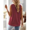 imageFalechay Womens Summer Tops V Neck Blouses for Women Boho Clothing Dressy Casual Flowy Lace Sleeveless Shirts TanktopsBurgundy