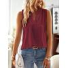 imageFalechay Womens Summer Tops V Neck Blouses for Women Boho Clothing Dressy Casual Flowy Lace Sleeveless Shirts TanktopsBurgundy