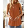 imageFalechay Womens Summer Tops V Neck Blouses for Women Boho Clothing Dressy Casual Flowy Lace Sleeveless Shirts TanktopsCaramel