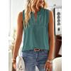 imageFalechay Womens Summer Tops V Neck Blouses for Women Boho Clothing Dressy Casual Flowy Lace Sleeveless Shirts TanktopsCyan