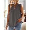 imageFalechay Womens Summer Tops V Neck Blouses for Women Boho Clothing Dressy Casual Flowy Lace Sleeveless Shirts TanktopsDark Gray