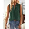 imageFalechay Womens Summer Tops V Neck Blouses for Women Boho Clothing Dressy Casual Flowy Lace Sleeveless Shirts TanktopsDark Green