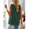 imageFalechay Womens Summer Tops V Neck Blouses for Women Boho Clothing Dressy Casual Flowy Lace Sleeveless Shirts TanktopsDark Green
