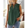 imageFalechay Womens Summer Tops V Neck Blouses for Women Boho Clothing Dressy Casual Flowy Lace Sleeveless Shirts TanktopsDark Green