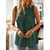 imageFalechay Womens Summer Tops V Neck Blouses for Women Boho Clothing Dressy Casual Flowy Lace Sleeveless Shirts TanktopsDark Green