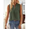 imageFalechay Womens Summer Tops V Neck Blouses for Women Boho Clothing Dressy Casual Flowy Lace Sleeveless Shirts TanktopsGreen