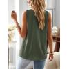 imageFalechay Womens Summer Tops V Neck Blouses for Women Boho Clothing Dressy Casual Flowy Lace Sleeveless Shirts TanktopsGreen