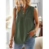 imageFalechay Womens Summer Tops V Neck Blouses for Women Boho Clothing Dressy Casual Flowy Lace Sleeveless Shirts TanktopsGreen