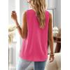 imageFalechay Womens Summer Tops V Neck Blouses for Women Boho Clothing Dressy Casual Flowy Lace Sleeveless Shirts TanktopsHot Pink