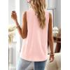 imageFalechay Womens Summer Tops V Neck Blouses for Women Boho Clothing Dressy Casual Flowy Lace Sleeveless Shirts TanktopsLight Pink
