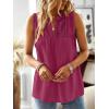 imageFalechay Womens Summer Tops V Neck Blouses for Women Boho Clothing Dressy Casual Flowy Lace Sleeveless Shirts TanktopsMagenta
