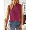 imageFalechay Womens Summer Tops V Neck Blouses for Women Boho Clothing Dressy Casual Flowy Lace Sleeveless Shirts TanktopsMagenta