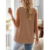 imageFalechay Womens Summer Tops V Neck Blouses for Women Boho Clothing Dressy Casual Flowy Lace Sleeveless Shirts TanktopsMocha