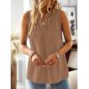 imageFalechay Womens Summer Tops V Neck Blouses for Women Boho Clothing Dressy Casual Flowy Lace Sleeveless Shirts TanktopsMocha