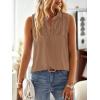 imageFalechay Womens Summer Tops V Neck Blouses for Women Boho Clothing Dressy Casual Flowy Lace Sleeveless Shirts TanktopsMocha